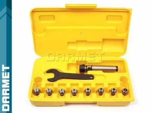 Morse collet chuck with ER16 collets | MS3 | 8 pieces | - DARMET 076