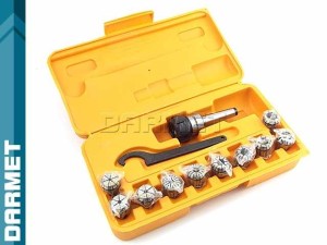 Morse collet chuck with ER25 collets | MS2 | 10 pieces | - DARMET 076