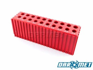 Drill bit stand 10 - 11.9 mm | 20 holes | red color (2026)