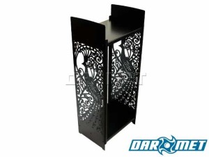 Firewood basket stand | 46 x 35 x 115 cm | 2.5 mm sheet metal | pattern: PEACOCK - DARMET