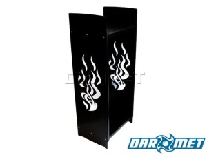 Firewood basket stand | 46 x 35 x 115 cm | sheet metal 2.5 mm | pattern: FIRE - DARMET