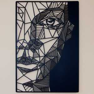 Wall decoration for living room: woman's face, openwork 96.5 cm - DARMET
