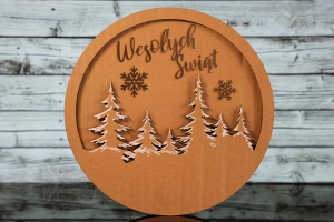 Original Christmas decoration laser cut with engraving | Christmas Trees | diameter 23 cm - DARMET