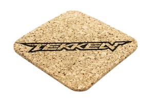 Cork coaster under mug with your logo | square 96 mm