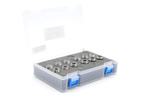 Precision ER20 collets for CNC tools.