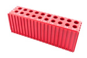 Drill bit stand 10 - 11.9 mm | 20 holes | red color (2026)