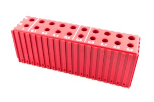 Drill bit stand 8 - 9.9 mm | 20 holes | red color (2025)