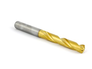 Solid drill bit with cylindrical shank, 5xD - 10.2MM, VHM TiN with cooling - DARMET