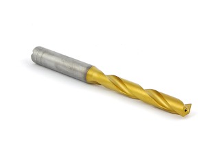 Solid drill bit with cylindrical shank, 5xD - 8.5MM, VHM TiN with cooling - DARMET
