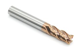 10 mm Solid Carbide VHM End Mill | 4-Flute | TiSiN GOLD | For Materials up to 55 HRC – DARMET 410257510G