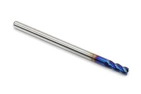 3 mm Solid Carbide VHM End Mill | 4-Flute | AlTiSiN BLUE| For Materials up to 65 HRC – DARMET 40308503B