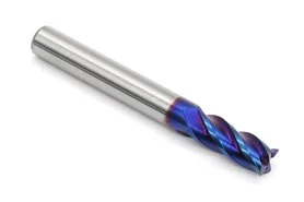 6 mm Solid Carbide VHM End Mill | 4-Flute | AlTiSiN BLUE| For Materials up to 65 HRC – DARMET 40616506B