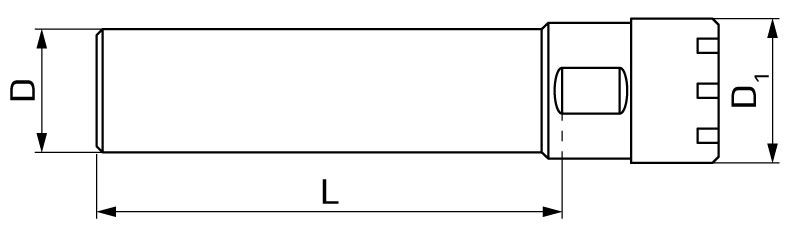 dimensions of the ER collet chuck with cylindrical shank