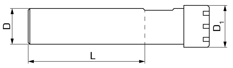 dimensions of the ER collet chuck with cylindrical shank