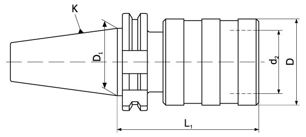 DIN50 holder for M3 - M12 mm taps (DM-112)
