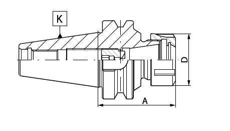 Technical drawing of collet chuck holder