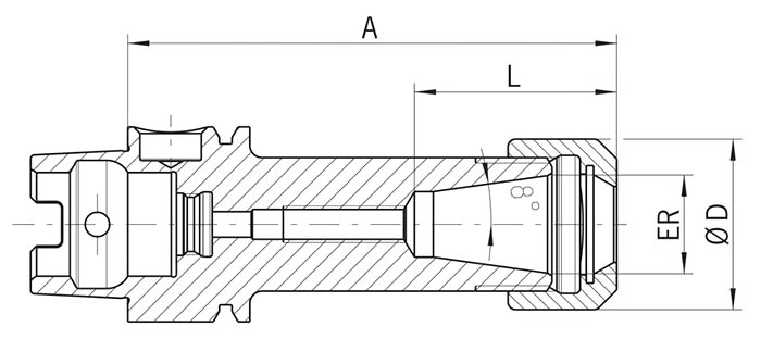 Haimer ER Collet Chuck Technical Drawing