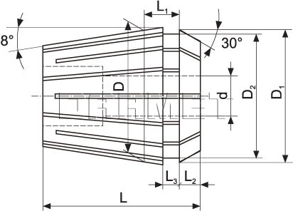 ER32 collet - dimensions
