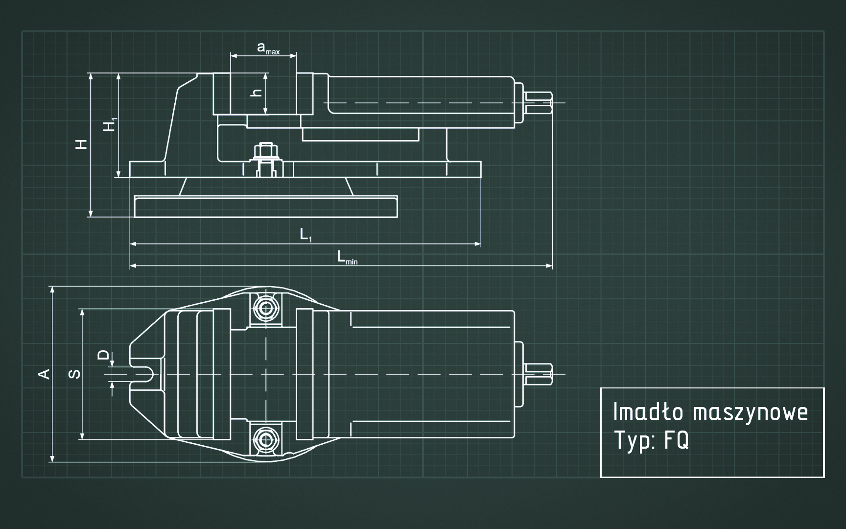 ROTARY MACHINE VISE FQ - technical drawing with dimensions