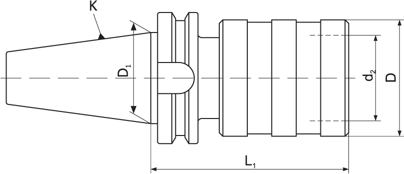 BT40 holder for M3 - M12 mm taps (DM-112)