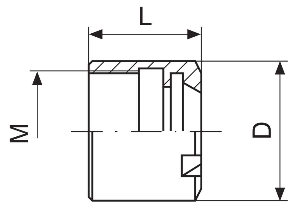 ER Mini nut - dimensions