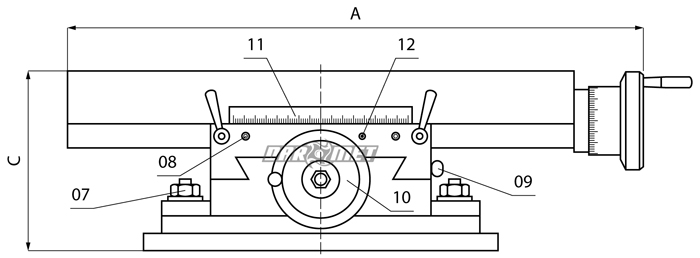 rotary cross table dimensions