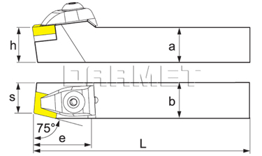 Folding turning tool for external turning: DCBNR-2525-M12