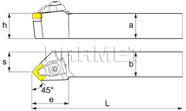Folding turning tool for external turning: DSSNR-3232-P12