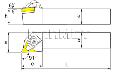 Folding turning tool for external turning: DTGNR-3232-P16