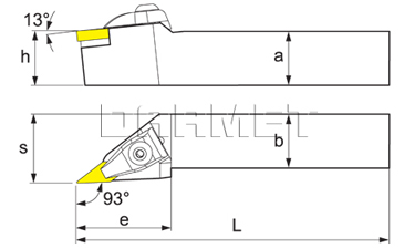 Folding turning tool for external turning: DVJNR-2020-K16