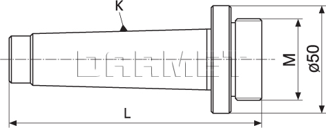 Shank for GWZ heads - Morse 2 with fin