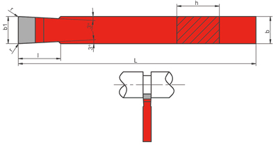 WIDE TURNING KNIFE NNPd ISO4 SIZE 16x10, CARBIDE H10 (K10)