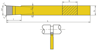 WIDE TURNING TOOL NNPd ISO4 SIZE 16x10, CARBIDE U20 (M20)