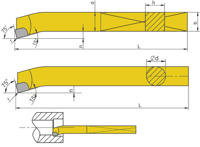 STRAIGHT TURNING TOOL BORING BAR NNWa ISO8 SIZE 12x12, CARBIDE U20 (M20)
