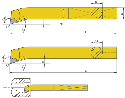 SPOINTED TURNING TOOL BORING BAR NNWb ISO9 SIZE 32x32, CARBIDE U20 (M20)