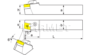 Folding turning tool for external turning: MCBNL-3232-P16
