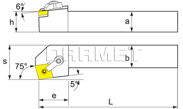 Folding turning tool for external turning: MCKNL-3232-P16
