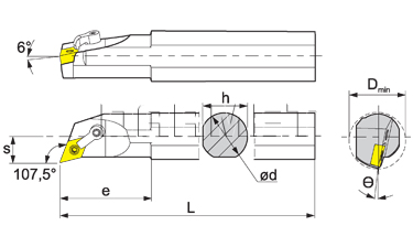 Folding turning tool for internal turning: S20Q-MDQNR-15