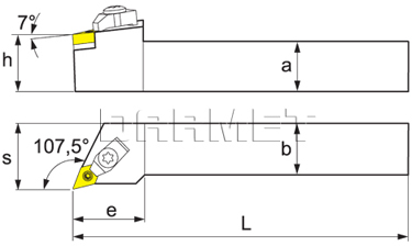 Folding turning tool for external turning: MDQNL-2525-M11
