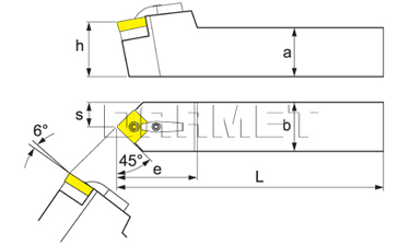Folding turning tool for external turning: MSDNN-2525-M12