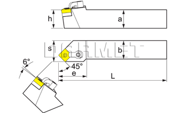 Folding turning tool for external turning: MSSNL-2525-M12