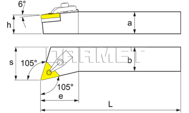 Folding turning tool for external turning: MTQNL-2525-M16