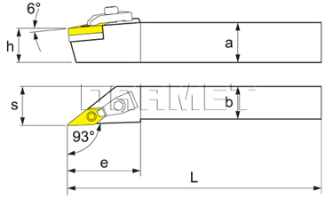 Folding turning tool for external turning: MVJNL-1616-H16