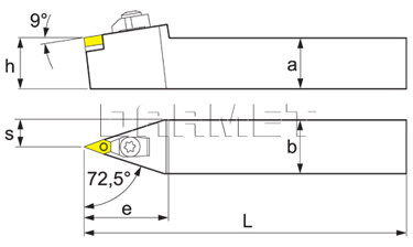 Folding turning tool for external turning: MVVNN-3232-P16