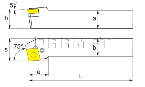 Folding turning tool for external turning: PCKNR-2525-M16