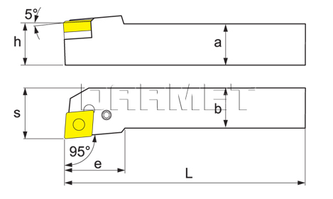 Folding turning tool for external turning: PCLNR-2525-M16
