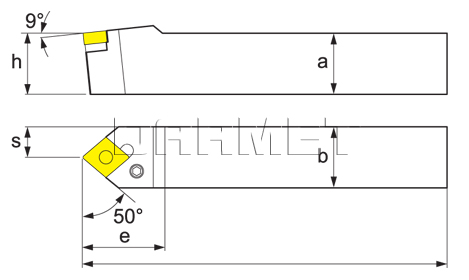 Folding turning tool for external turning: PCMNN-2525-M16