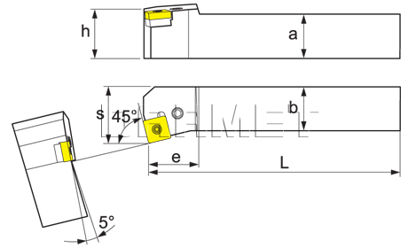 Folding turning tool for external turning: PSKNR-3232-P15