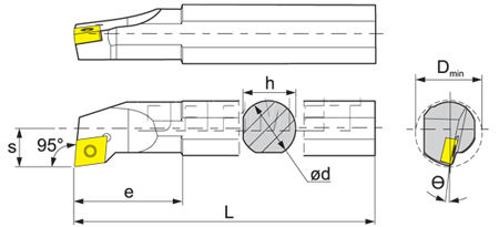 Folding turning tool for internal turning: S12M-SCLCL09