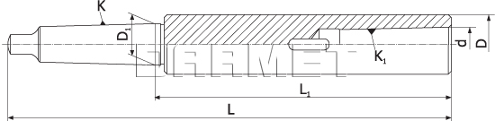 Extra long reduction sleeve MS1/MS1 - 450 MM (DM-1730)